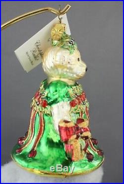 Muffy Jingle Belle 2004 Ornament Christopher Radko 3010677 Teddy Bear Bell Green