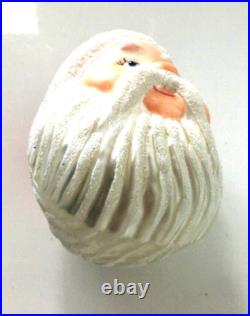 NEW Authentic Rare Christopher Radko Happy SANTA HEAD Hand Blown Glass Ornament
