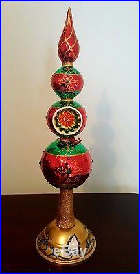 NEW Christopher Radko Barrouque Colorful Glass Finial Tree Topper 1018897