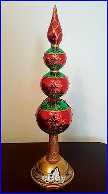 NEW Christopher Radko Barrouque Colorful Glass Finial Tree Topper 1018897