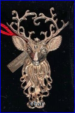 NEW Christopher Radko Regal Reindeer Sterling Silver Ornament Brooch Pin Ltd Ed