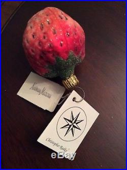 NEW, with tags, SET OF 12 Christopher Radko Strawberry Ornaments, 1994, 2 inches