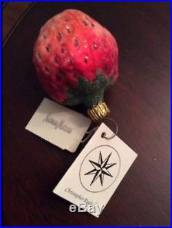NEW withtags, SET OF 12, CHRISTOPHER RADKO STRAWBERRY ORNAMENTS, MINT, VINTAGE