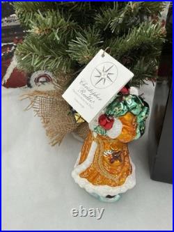NIB Christopher Radko RARE Presents From The Past Santa Glass Ornament 7 EXC