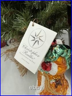 NIB Christopher Radko RARE Presents From The Past Santa Glass Ornament 7 EXC