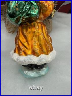 NIB Christopher Radko RARE Presents From The Past Santa Glass Ornament 7 EXC