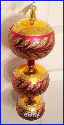NWT 1997 Christopher Radko Corinthian 3 Tier Spire Ornament 97-399-1 XL Red Gold