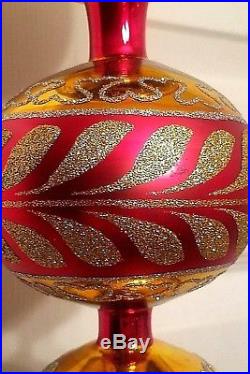 NWT 1997 Christopher Radko Corinthian 3 Tier Spire Ornament 97-399-1 XL Red Gold