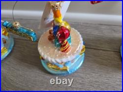 NWT Christopher Radko Blown Glass Christmas Ornaments Santa's Lot of 3
