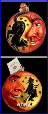 NWT Rare CHRISTOPHER RADKO FRIGHT NIGHT WITCH MOON HALLOWEEN CHRISTMAS ORNAMENT