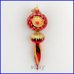 NWT Rare Christopher Radko Royal Scepter Triple Red Gold Reflector 11