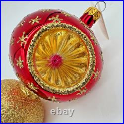 NWT Rare Christopher Radko Royal Scepter Triple Red Gold Reflector 11
