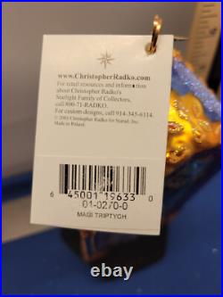 Nativity Ornament Magi Triptych Radko German Glass Rare Retired 01-027 R72