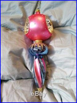 Pink 92-087- Christopher Radko Royal Scepter Blown Glass Christmas Ornament 10