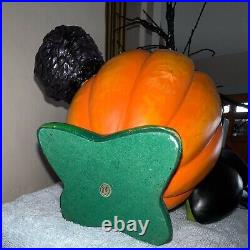 PreOwned? Vintage Radko Halloween Pumpkin, Witch, Black Cat Ornament Tree 24