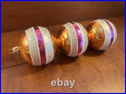 Quantity 1 Christopher Radko Ornaments Mica Gold Pink & White