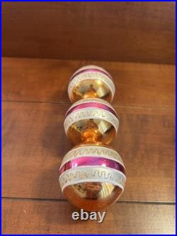 Quantity 1 Christopher Radko Ornaments Mica Gold Pink & White