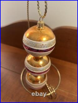 Quantity 1 Christopher Radko Ornaments Mica Gold Pink & White