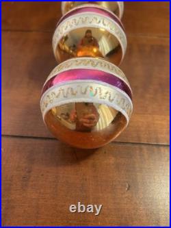 Quantity 1 Christopher Radko Ornaments Mica Gold Pink & White