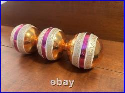 Quantity 1 Christopher Radko Ornaments Mica Gold Pink & White