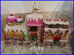 RADKO 2012 Sugar Express Vintage Train Ornament 7 3/8 long #1016042