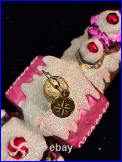 RADKO 2012 Sugar Express Vintage Train Ornament 7 3/8 long #1016042
