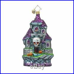 RADKO Frightful Glow Skull & Spooky Entrance Haunted House Ornaments Halloween