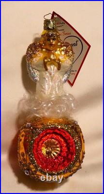 RADKO Ornament King HEARTFULLY YOURS Glass Christmas Ornament ANGEL German Made