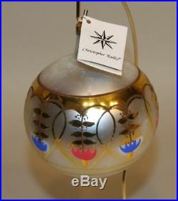 RARE 1988 SIGNED Radko Glass Christmas Ornament Royal Porcelain Gold Ball 88-012