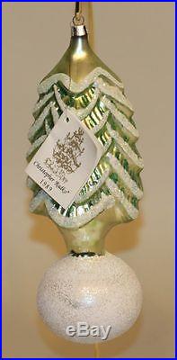 RARE 1990 Christopher Radko Glass Christmas Ornament Snowball Tree 90-073-0