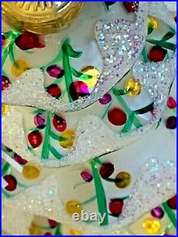 RARE 3 Christopher Radko Winter Tree Glass Ornament 92-101-2 5 w Radko Boxes