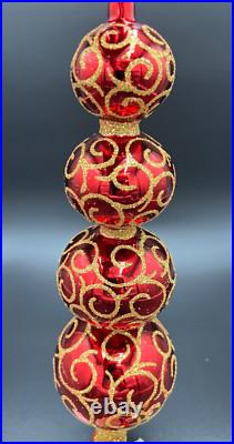 RARE! Christopher Radko 1998 16.5 Rhapsody Red/Gold Finial Item #98-440-0