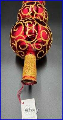 RARE! Christopher Radko 1998 16.5 Rhapsody Red/Gold Finial Item #98-440-0