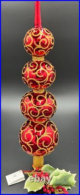 RARE! Christopher Radko 1998 16.5 Rhapsody Red/Gold Finial Item #98-440-0
