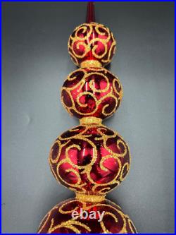 RARE! Christopher Radko 1998 16.5 Rhapsody Red/Gold Finial Item #98-440-0