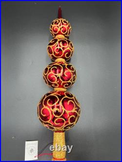 RARE! Christopher Radko 1998 16.5 Rhapsody Red/Gold Finial Item #98-440-0