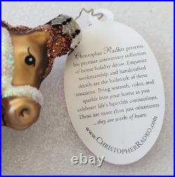 RARE Christopher Radko 20th Anniversary Brown glitter horse ornament