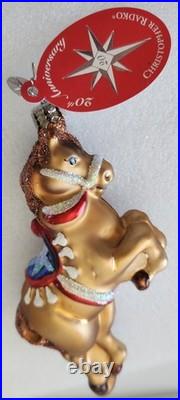 RARE Christopher Radko 20th Anniversary Brown glitter horse ornament