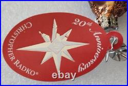 RARE Christopher Radko 20th Anniversary Brown glitter horse ornament