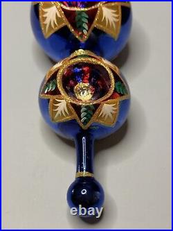 RARE Christopher Radko DOUBLE STAR FIRE Reflector Ball Drop Ornament 99-161-0