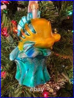 RARE Christopher Radko Disney The Little Mermaid Flounder Ornament NEW