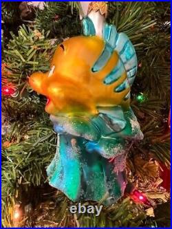 RARE Christopher Radko Disney The Little Mermaid Flounder Ornament NEW