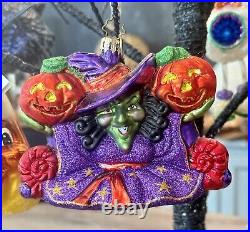 RARE Christopher Radko Halloween Witchity Split Witch Ornament Signed CR