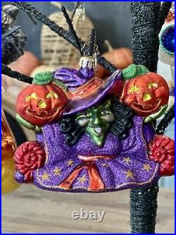 RARE Christopher Radko Halloween Witchity Split Witch Ornament Signed CR