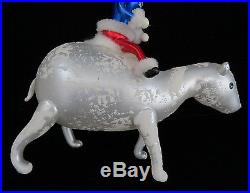 RARE Christopher Radko Italy Glass Ornament POLAR COASTER Polar Bear & Eskimo