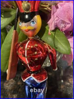 RARE. Christopher Radko Kings Guard 1994 Ornament Glass Red Blue 7