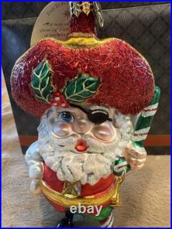 RARE! Christopher Radko Mint Ahoy Santa Pirate Ornament