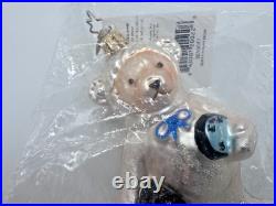 RARE Christopher Radko Muffy VanderBear Polar Bear Glass Christmas Ornament 2003