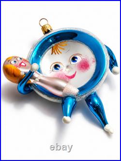 RARE Christopher Radko On The Run 1994 Italian Blown Glass Ornament Mint Signed