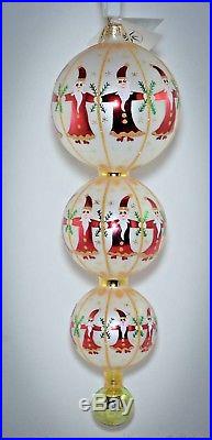 RARE Christopher Radko Ornament Triple Ball CIRCLE OF SANTA 01-1062-0